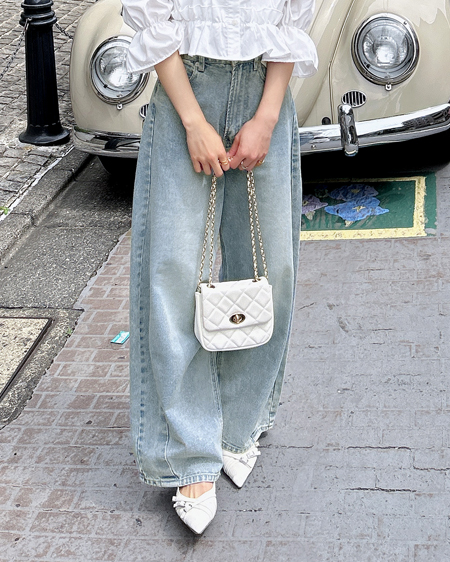 INGNI(イング) 【4／1 2時までの限定価格】【S～Mサイズ】デニムカーブパンツ