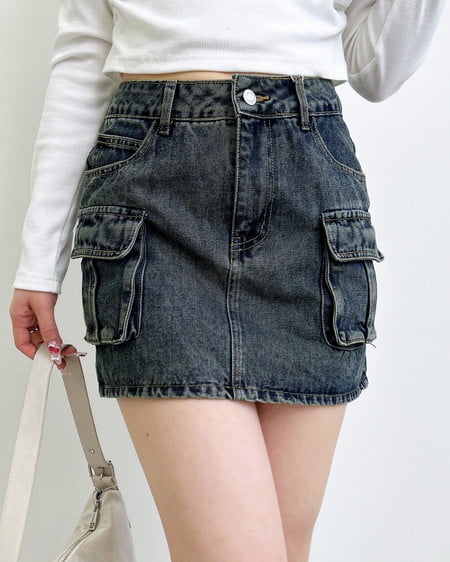 デニムカーゴミニスカパン