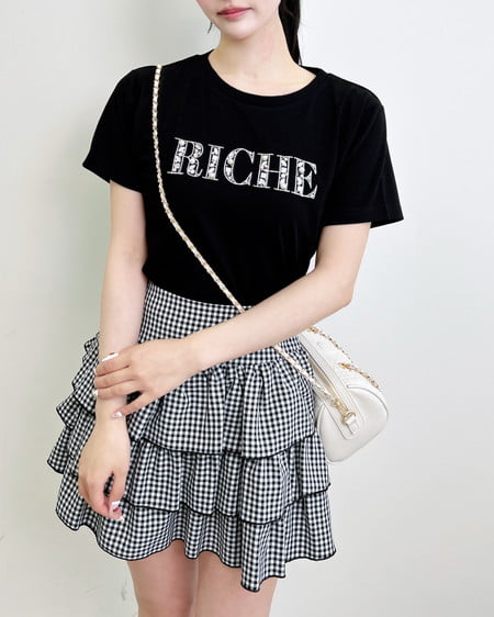 INGNI（イング） ビジューロゴTシャツ ｸﾛ
