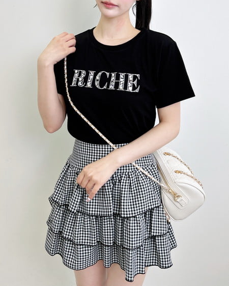 INGNI（イング） ビジューロゴTシャツ ｸﾛ