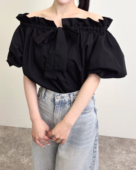 INGNI（イング） 2Wayギャザーオフショルブラウス ｸﾛ