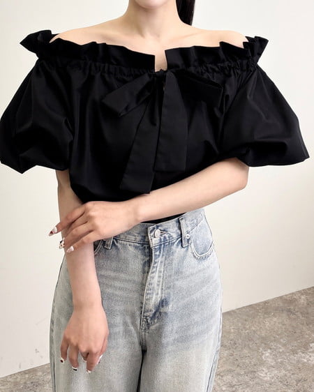 INGNI（イング） 2Wayギャザーオフショルブラウス ｸﾛ