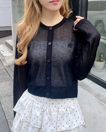 【4／1 2時までの限定価格】【WEB限定】胸ロゴシアーニットカーディガン