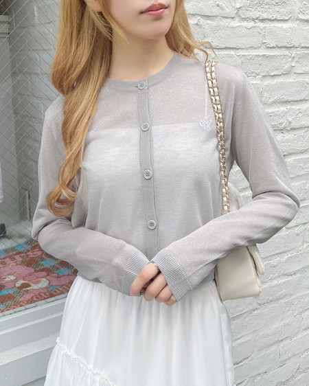 【4／1 2時までの限定価格】【WEB限定】胸ロゴシアーニットカーディガン