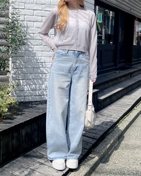 INGNI（イング） グリッターラメデニムワイドパンツ ﾃﾞﾆﾑ/ﾗｲﾄﾌﾞﾙｰ