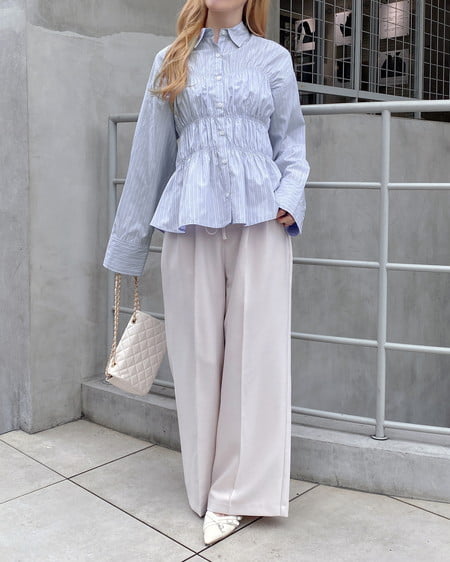 INGNI(イング) ハイウエストリボンパンツ アイボリー