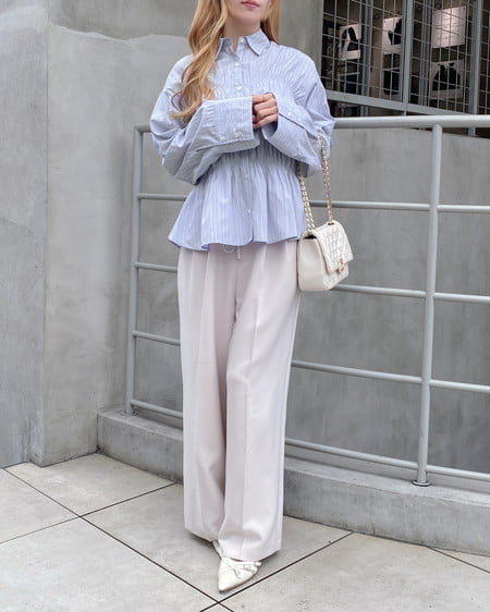 INGNI(イング) ハイウエストリボンパンツ アイボリー