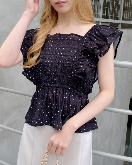 【WEB限定】フリルペプラムブラウス