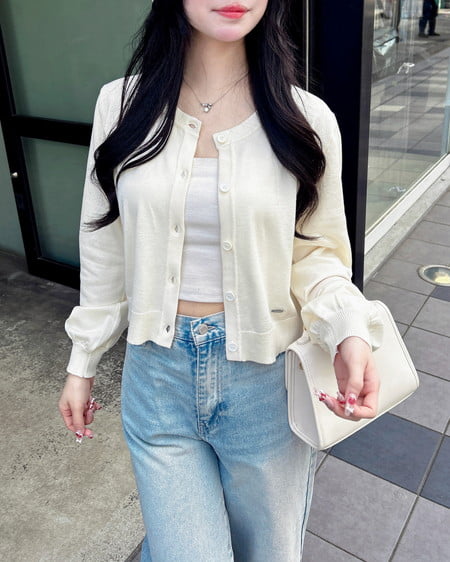 INGNI（イング） プレート付ニットカーディガン ｱｲﾎﾞﾘｰ