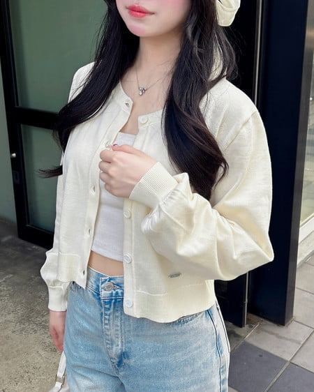 INGNI（イング） プレート付ニットカーディガン ｱｲﾎﾞﾘｰ