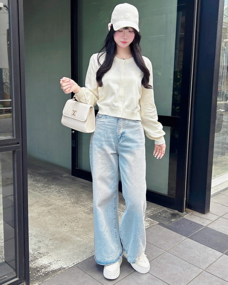 INGNI（イング） グリッターラメデニムワイドパンツ ﾃﾞﾆﾑ/ﾗｲﾄﾌﾞﾙｰ