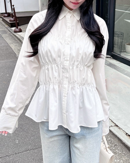 INGNI(イング) 【WEB限定】シャーリングビスチェシャツ オフホワイト