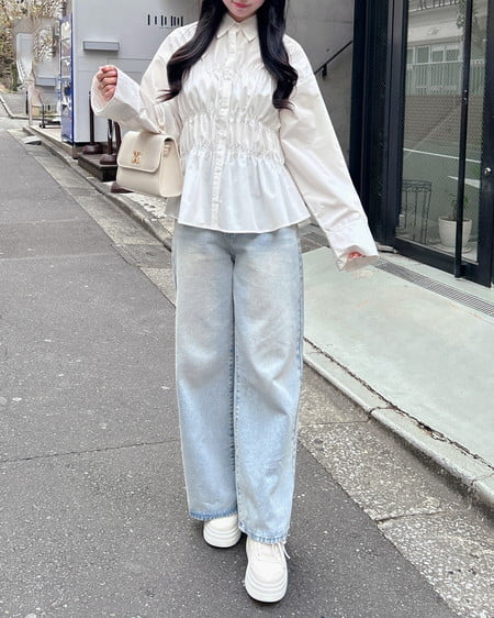 INGNI（イング） グリッターラメデニムワイドパンツ ﾃﾞﾆﾑ/ﾗｲﾄﾌﾞﾙｰ