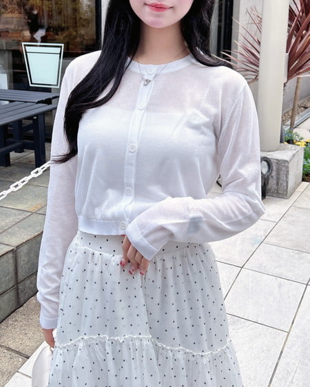 INGNI（イング） 胸ロゴシアーニットカーディガン ｵﾌﾎﾜｲﾄ/ｵﾌﾎﾜｲﾄ