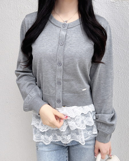 【4／1 2時までの限定価格】【WEB限定】プレート付ニットカーディガン