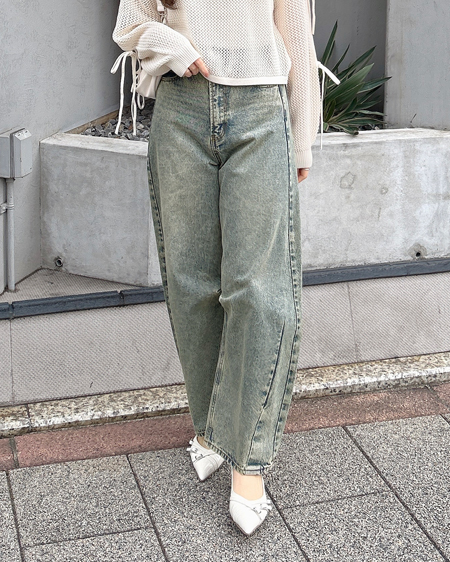 INGNI(イング) 【4／1 2時までの限定価格】【S～Mサイズ】デニムカーブパンツ