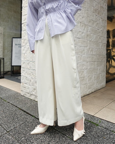 INGNI（イング） 2タックトロミイージーワイドパンツ ｱｲﾎﾞﾘｰ