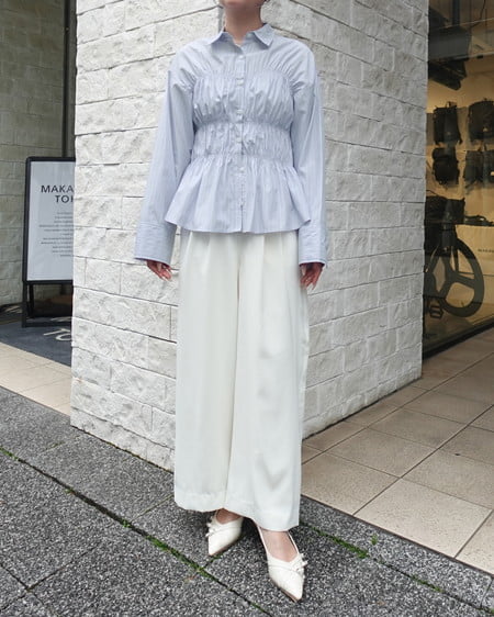 INGNI（イング） 2タックトロミイージーワイドパンツ ｱｲﾎﾞﾘｰ