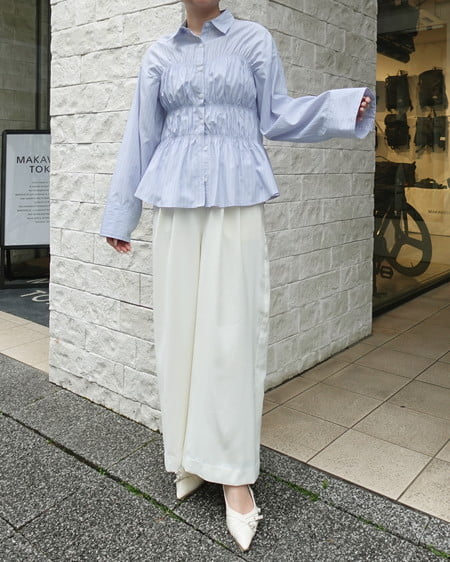 INGNI（イング） 2タックトロミイージーワイドパンツ ｱｲﾎﾞﾘｰ