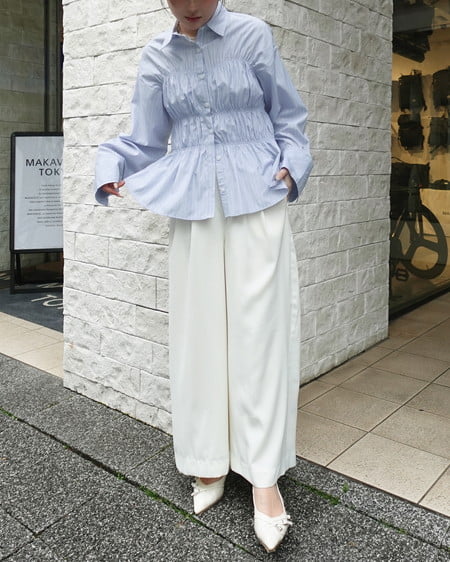 INGNI（イング） 2タックトロミイージーワイドパンツ ｱｲﾎﾞﾘｰ