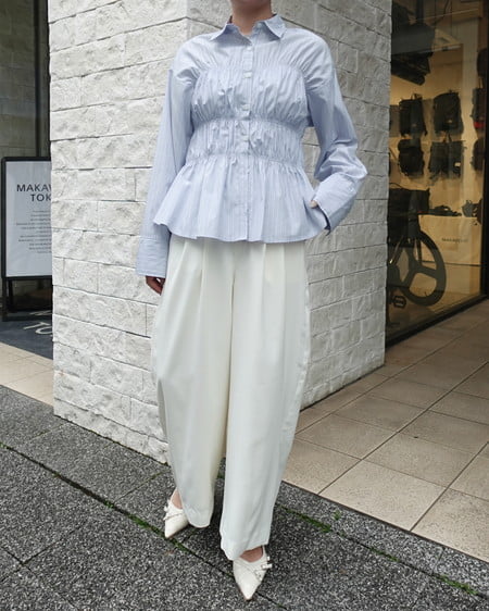 INGNI（イング） 2タックトロミイージーワイドパンツ ｱｲﾎﾞﾘｰ