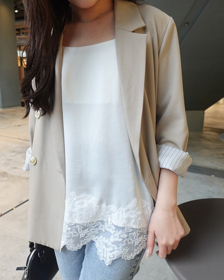 INGNI（イング） 裾レースサテンキャミ ｵﾌﾎﾜｲﾄ