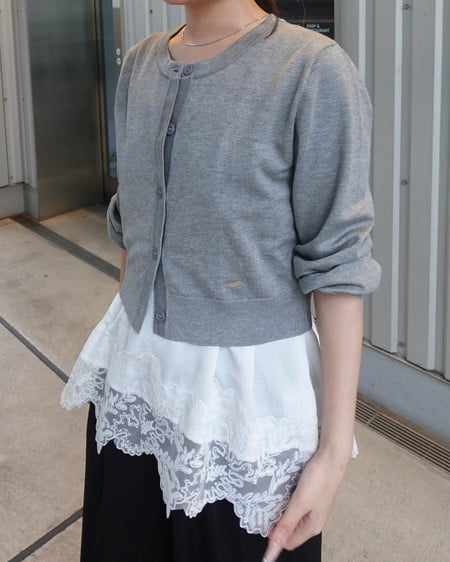 INGNI（イング） 裾レースサテンキャミ ｵﾌﾎﾜｲﾄ