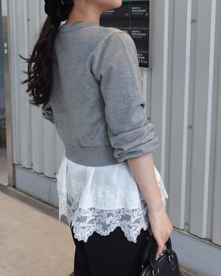 INGNI（イング） 裾レースサテンキャミ ｵﾌﾎﾜｲﾄ