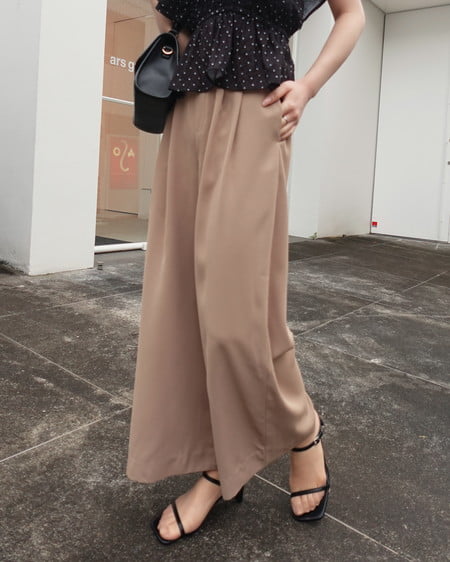 INGNI（イング） 2タックトロミイージーワイドパンツ ﾍﾞｰｼﾞｭ