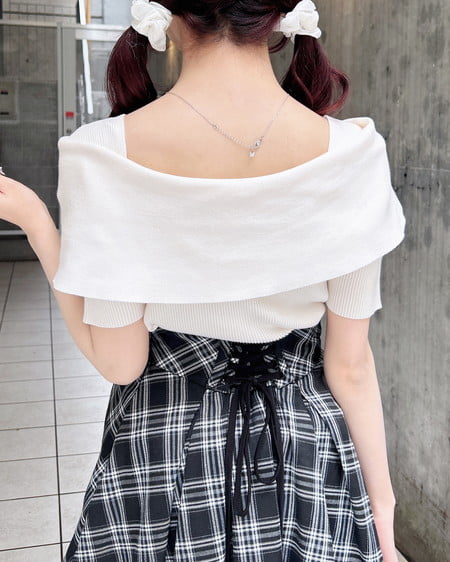 INGNI（イング） リボンオフショル半袖ニット ｱｲﾎﾞﾘｰ