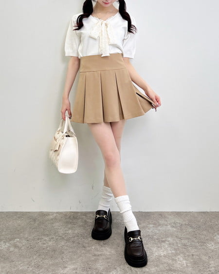 INGNI（イング） レースボウタイ半袖ニット ｱｲﾎﾞﾘｰ