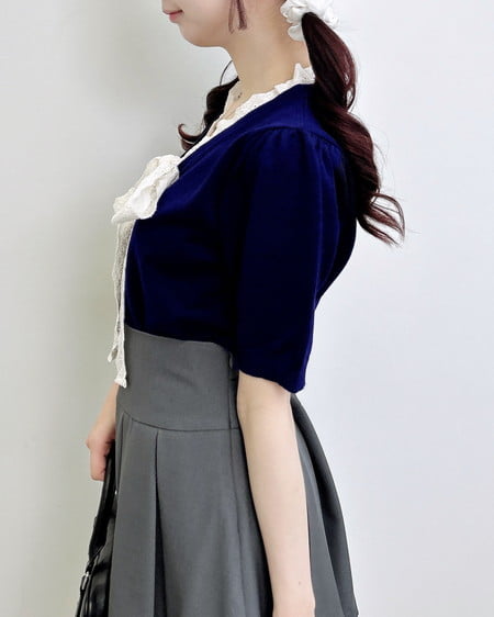 INGNI（イング） レースボウタイ半袖ニット ｺﾝ