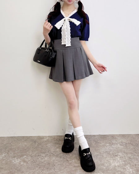 INGNI（イング） レースボウタイ半袖ニット ｺﾝ