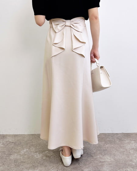 INGNI（イング） バックリボンマーメイドスカート ﾗｲﾄﾍﾞｰｼﾞｭ