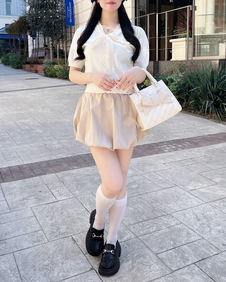 INGNI（イング） レースボウタイ半袖ニット ｱｲﾎﾞﾘｰ