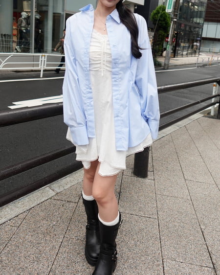 INGNI(イング) タックシャツ ブルー