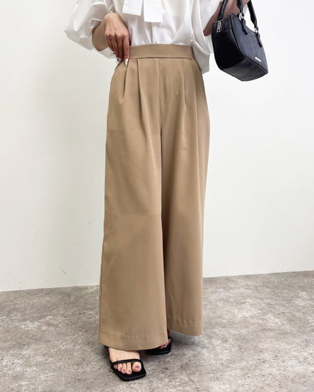 INGNI(イング) 2タックトロミイージーワイドパンツ ベージュ