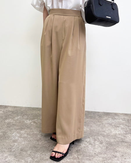 INGNI(イング) 2タックトロミイージーワイドパンツ ベージュ