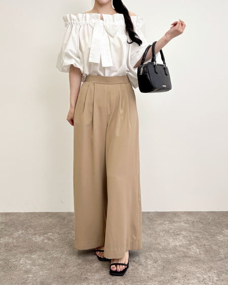 INGNI（イング） 2Wayギャザーオフショルブラウス ｵﾌﾎﾜｲﾄ