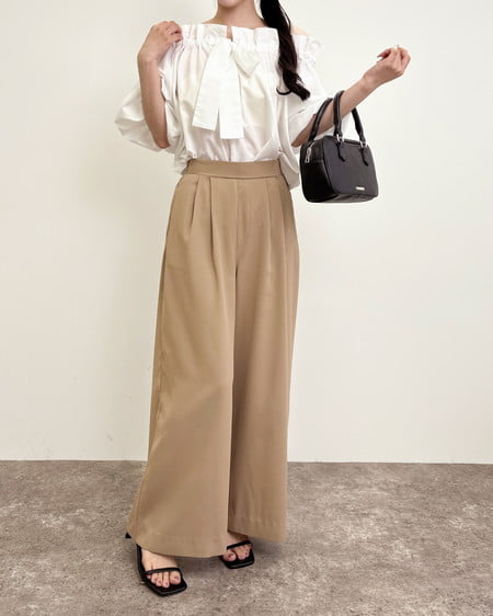 INGNI（イング） 2Wayギャザーオフショルブラウス ｵﾌﾎﾜｲﾄ