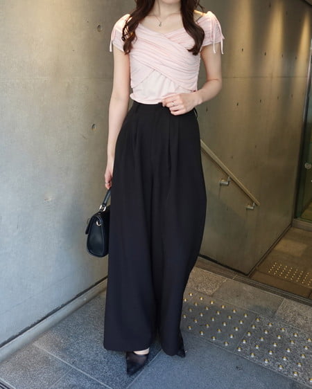 INGNI（イング） ギャザークロスオフショルトップス ﾋﾟﾝｸ