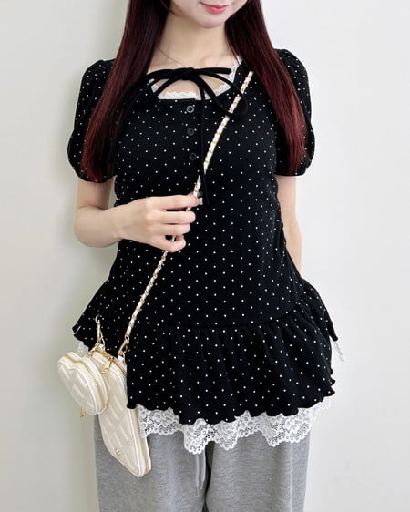 【一部カラー予約受付中】ヘンリーネックペプラムリブトップス