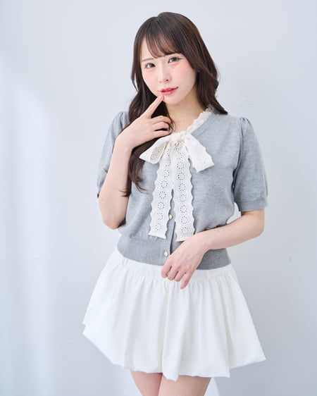 INGNI（イング） リボンバルーンミニスカパン ｵﾌﾎﾜｲﾄ