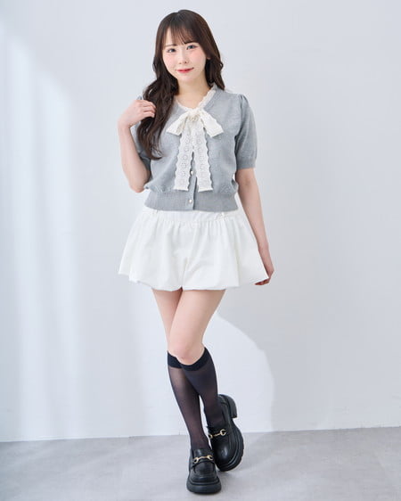 INGNI（イング） リボンバルーンミニスカパン ｵﾌﾎﾜｲﾄ