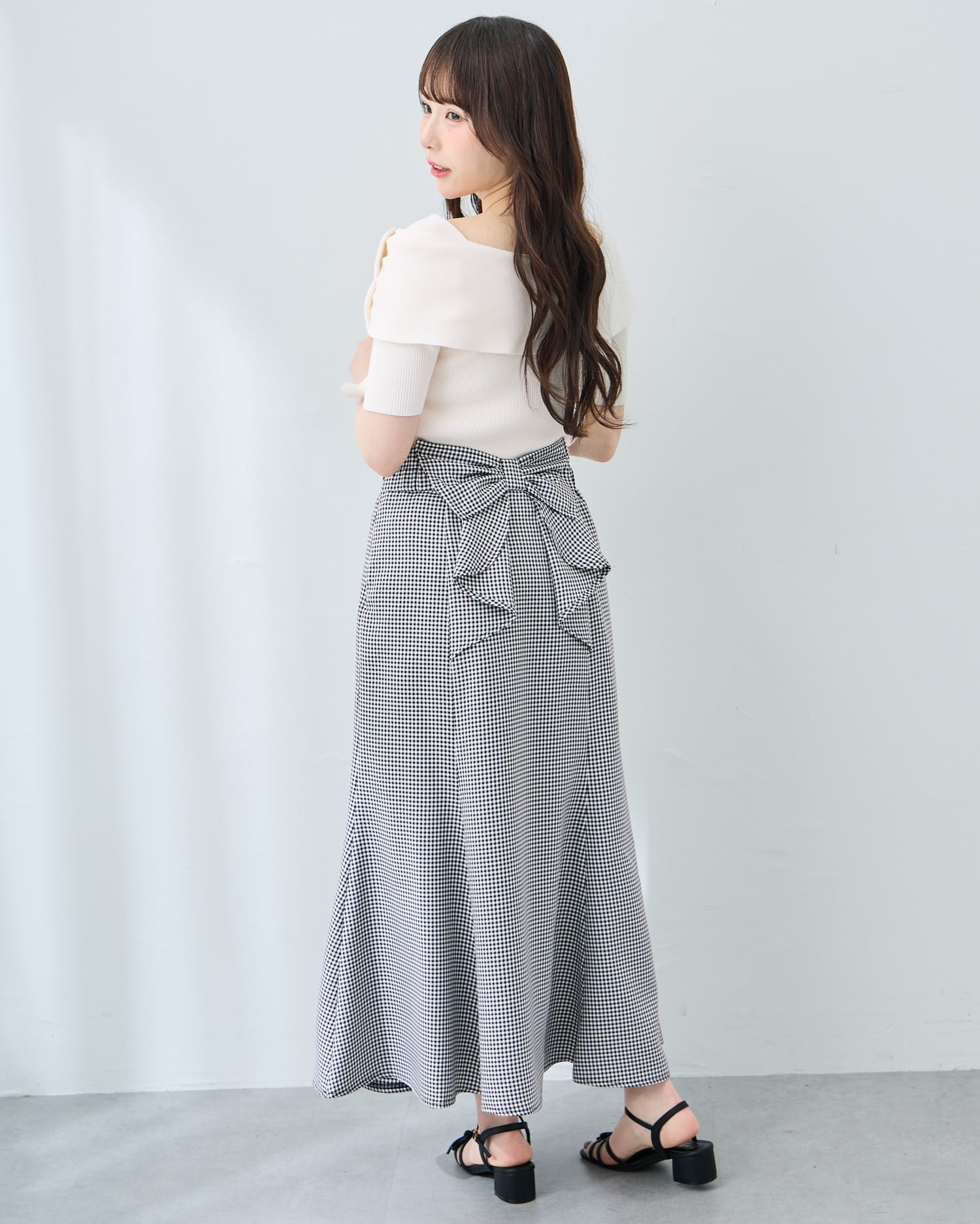 バックリボンマーメイドスカート