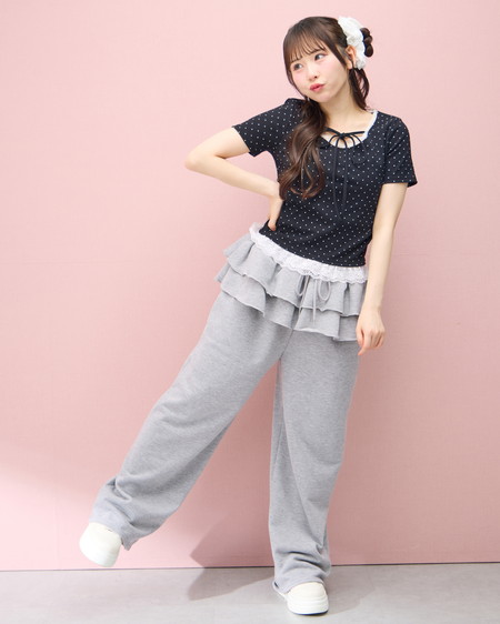 【4／22 2時までの限定価格】【WEB限定】フリルスウェットパンツ