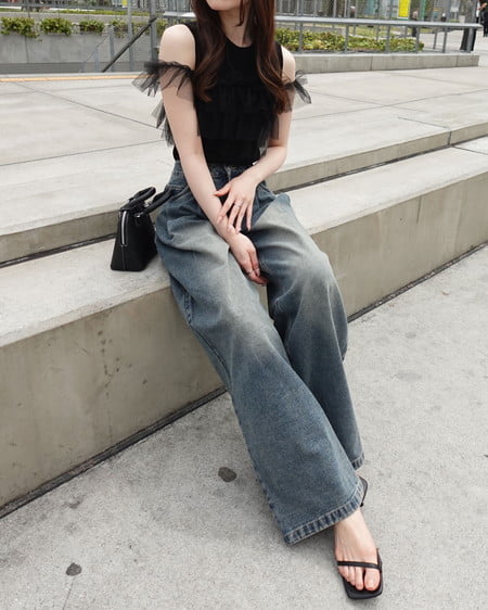 INGNI（イング） マルチWayノースリフリルニット ｸﾛ