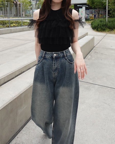 INGNI（イング） マルチWayノースリフリルニット ｸﾛ