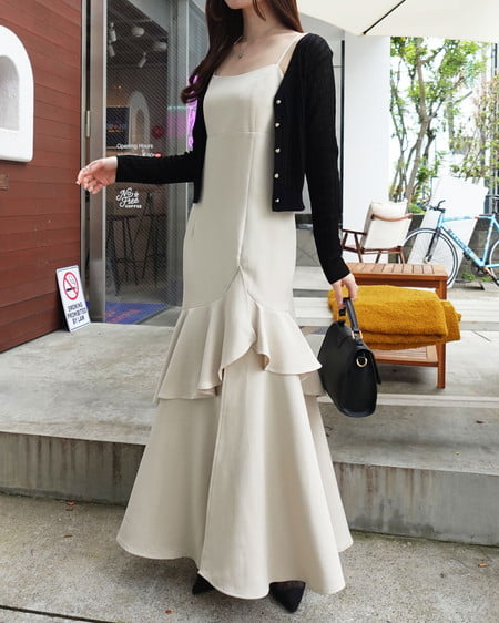 INGNI（イング） シアーリブニットカーディガン ｸﾛ