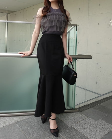 INGNI(イング) マルチWayノースリフリルニット チャコールグレー